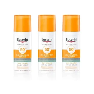 Eucerin Facesolar Oil Control Dry Touch Gel Cream Spf50+ Light Tinted, 3X50 Ml