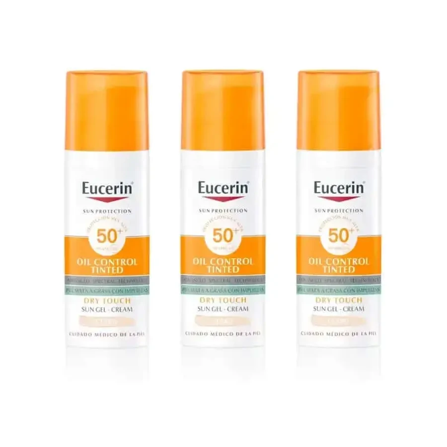 Eucerin Facesolar Oil Control Dry Touch Gel Cream Spf50+ Light Tinted, 3X50 Ml: цены и характеристики