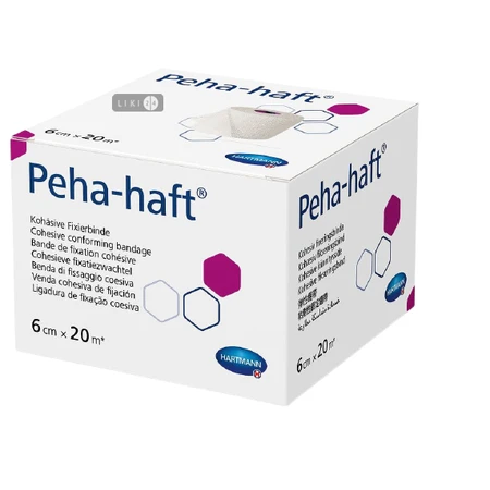 Бинт еластичний фіксуючий peha-haft 6 см х 20 м: ціни та характеристики