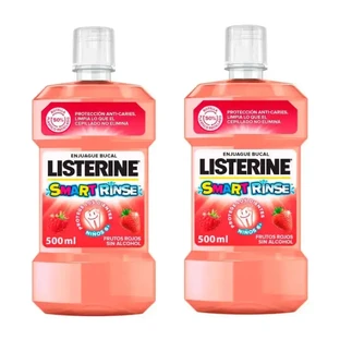 Listerine Duplo Детский ополаскиватель для рта без спирта, защита от кариеса с фтором, 2 x 500 мл