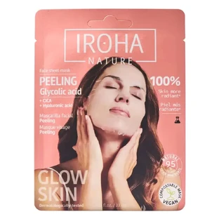 Iroha Nature Маска-пилинг для лица с салфеткой - Гликолевая кислота, 23 мл