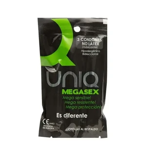 Uniq Megasex чувствительные презервативы без латекса с резинкой 3 шт.