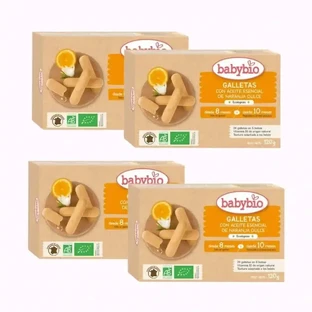 Печиво для прорізування зубів Babybio, упаковка 4 х 120 г