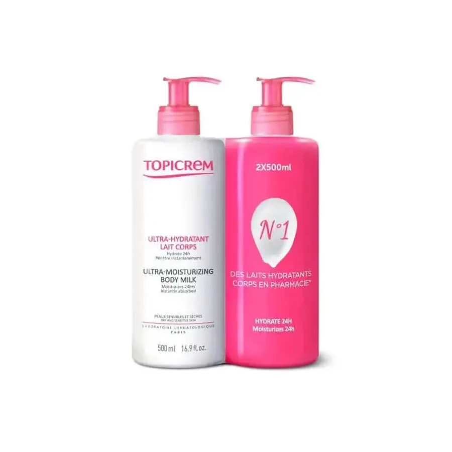 Ультразволожуючий лосьйон для тіла Topicrem Duo Pack 2х500 мл: ціни та характеристики