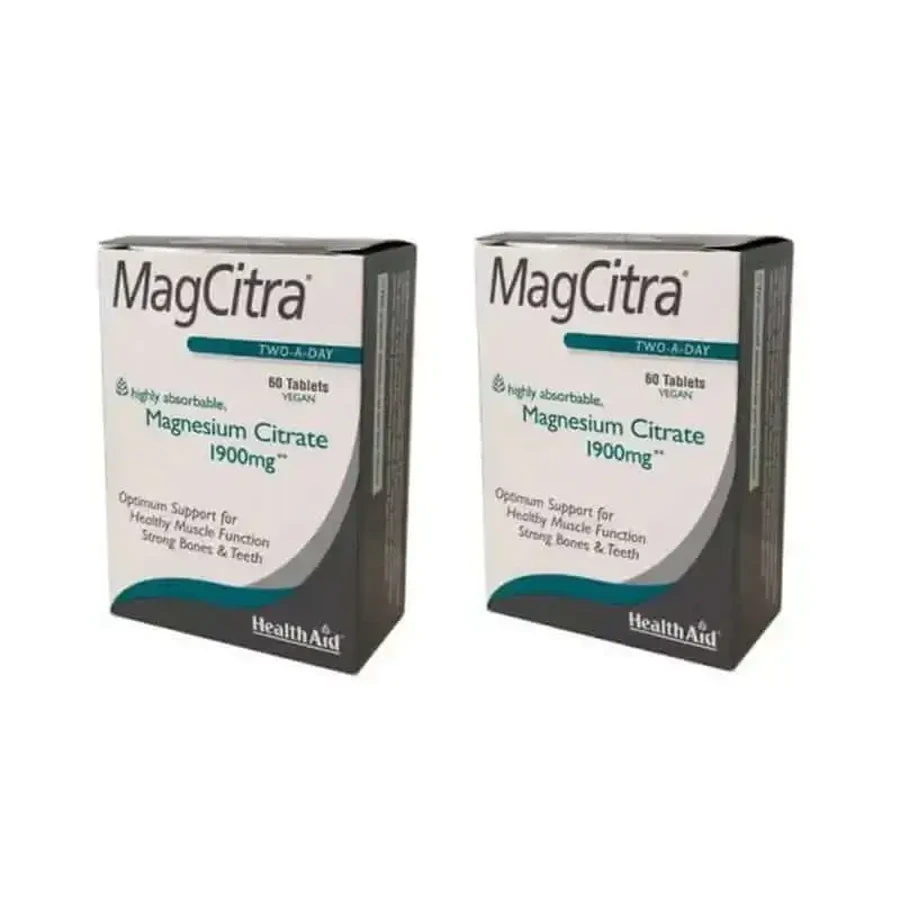 Healthaid Magcitra Цитрат магния 1900 мг, 2X60 таблеток: цены и характеристики