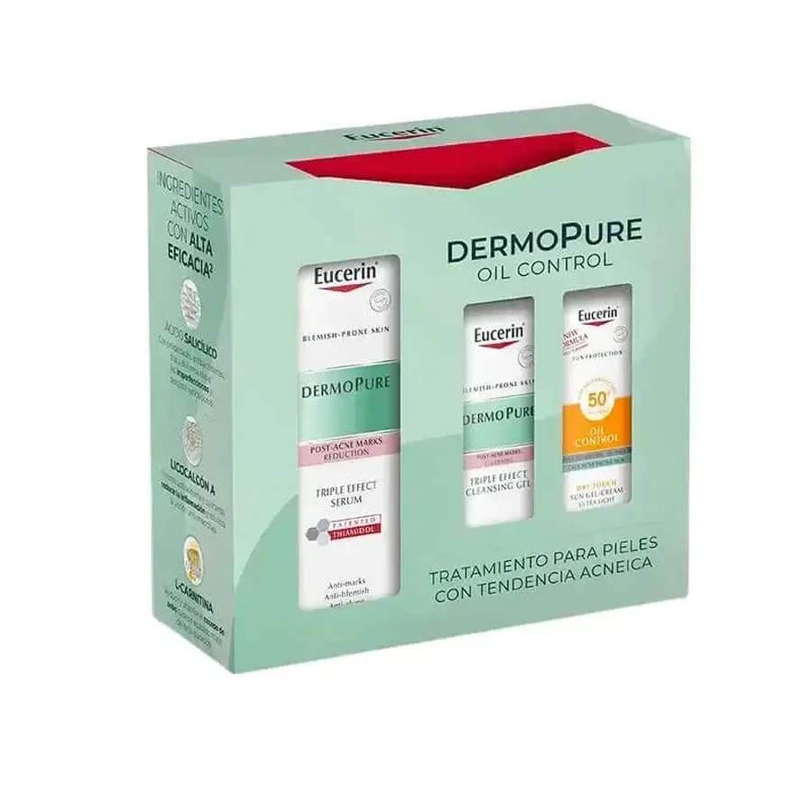 Eucerin Pack Dermopure Triple Effect Serum + Mini Sun Face Oil Control + Mini Triple Effect Gel 20ml: цены и характеристики