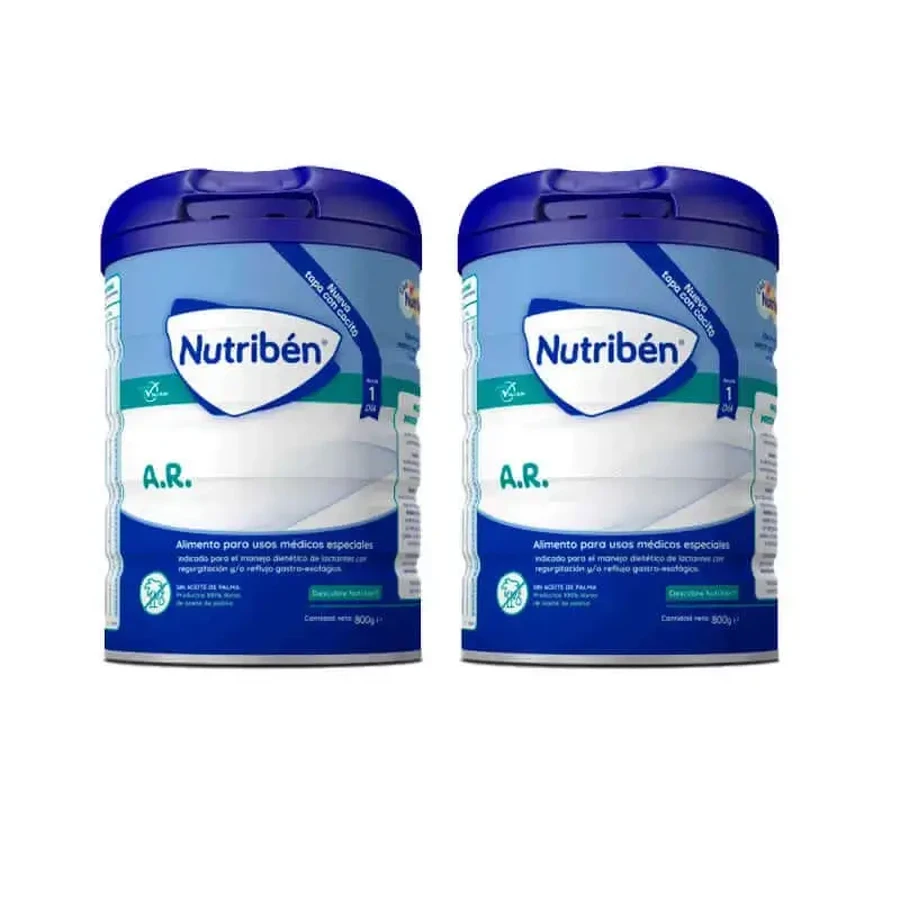 Молочко проти рефлюксу та регургітації Nutribén AR, 2 х 800 г: ціни та характеристики