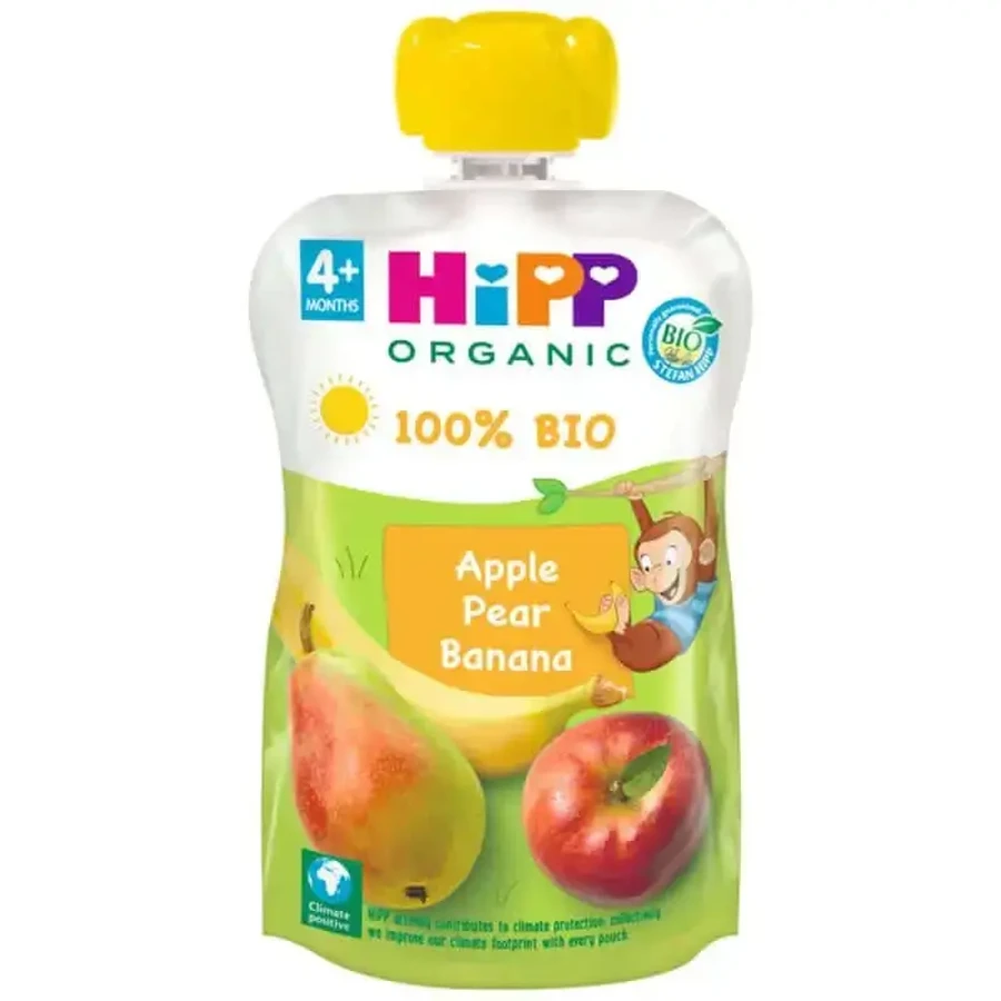 Hipp Bio Apple саше з грушею, бананом та яблуком, 100 г: ціни та характеристики