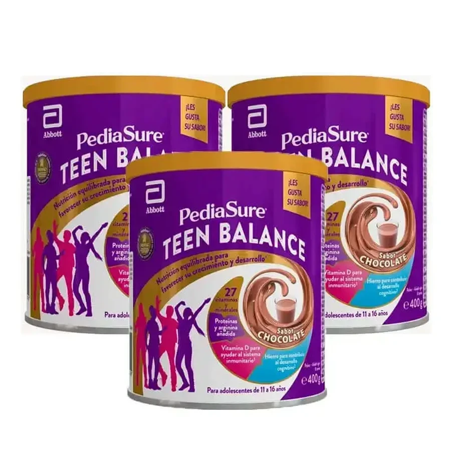 Pediasure Teen Balance Шоколадная порошковая пищевая добавка для подростков упаковка 3 x 400 г: цены и характеристики