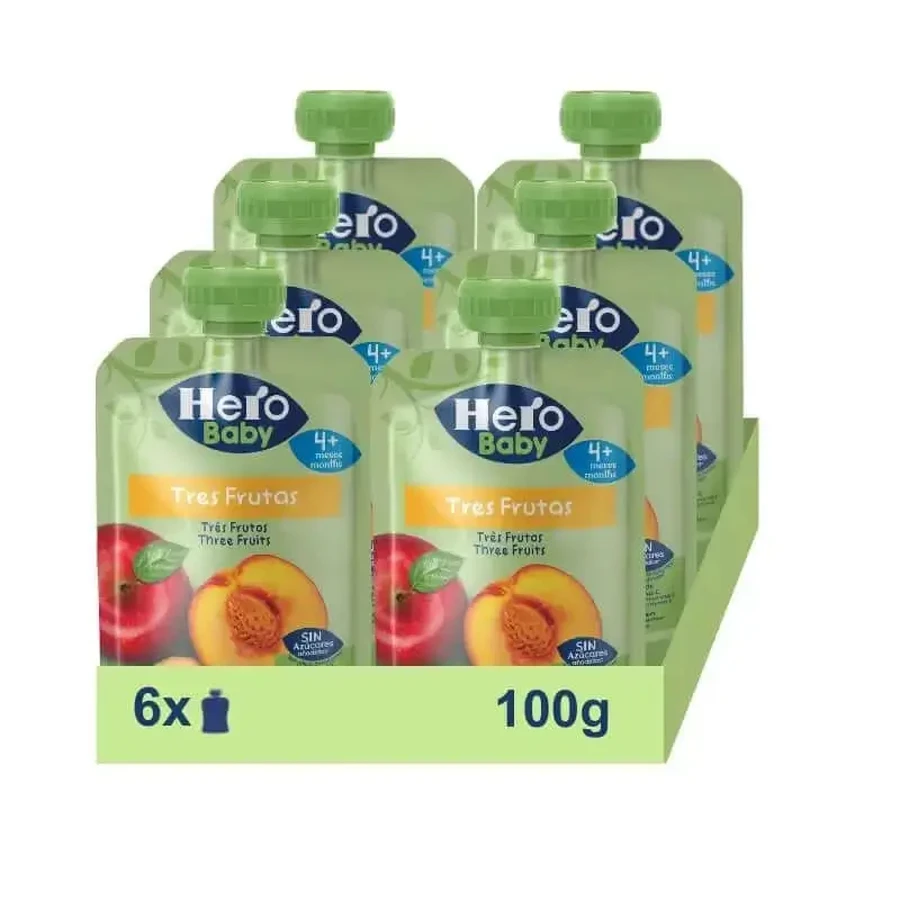 Hero Baby Three Fruits Pack, 6 X 100 грамм: цены и характеристики