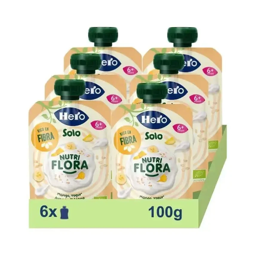 Hero Baby Pack Solo Nutriflora Манго, йогурт, банан і вівсянка, 6 х 100 г: ціни та характеристики