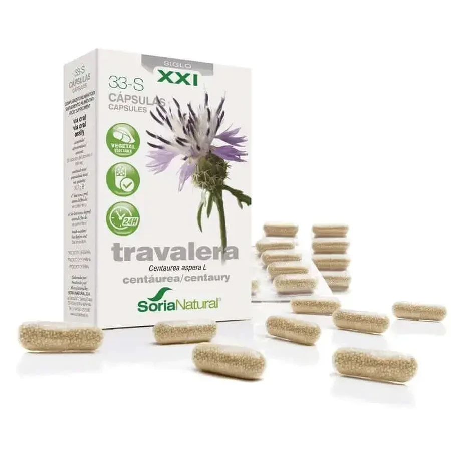Soria Natural 33-S Travalera 200 мг, 30 капсул: ціни та характеристики