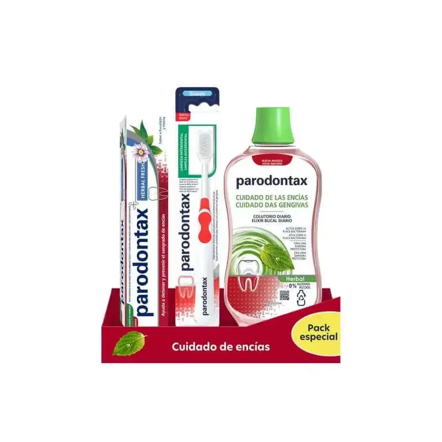 Parodontax Herbal Gum Care Pack (зубна паста + зубна щітка + ополіскувач для порожнини рота): ціни та характеристики