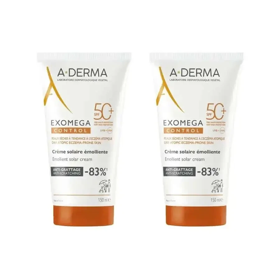 A-Derma Exomega Exomega Control Sun Cream Spf 50+ Ad, 2X150 Ml: цены и характеристики