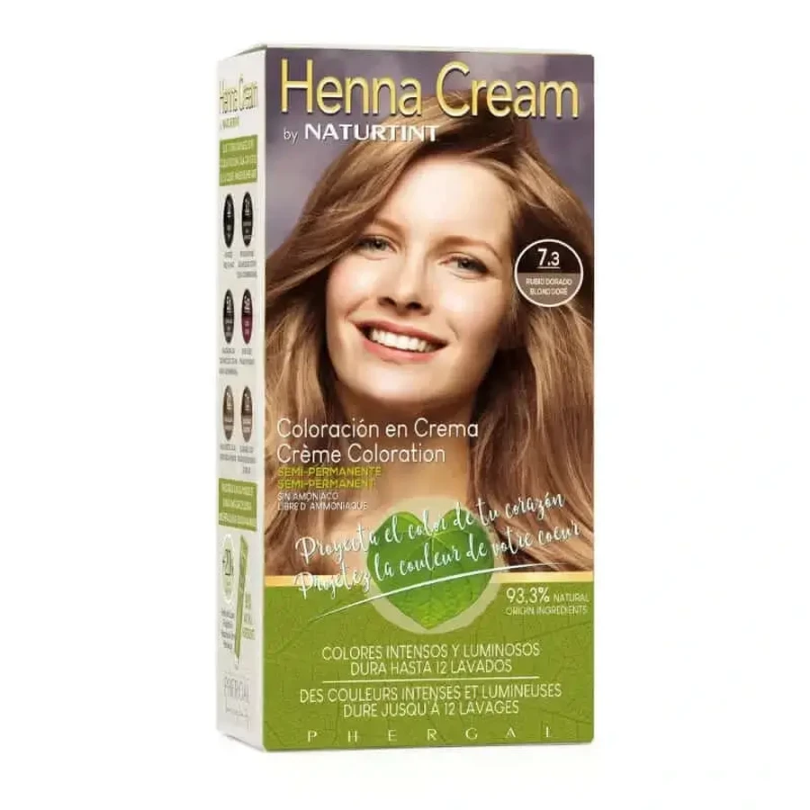 Naturtint Henna Cream Полуперманентный натуральный краситель без аммиака 7.3 Золотой блондин: цены и характеристики