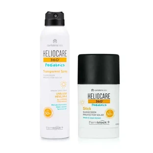 Heliocare Pack 360º Pediatrie Спрей прозорий 200 мл + Pediatrie Стік Spf50+ 25 гр
