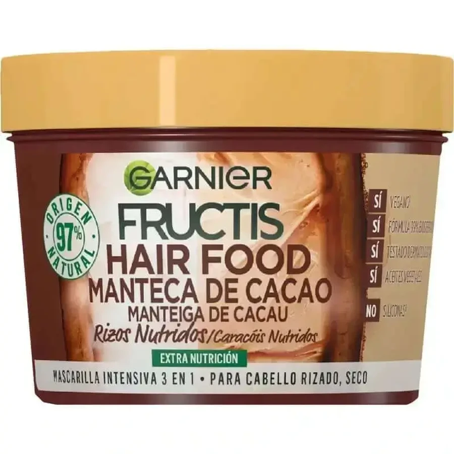 Garnier Fructis Hair Food Какао-масло 3 в 1 Маска для кучерявого та сухого волосся 3 в 1 для відновлення кучерів 400 мл: ціни та характеристики