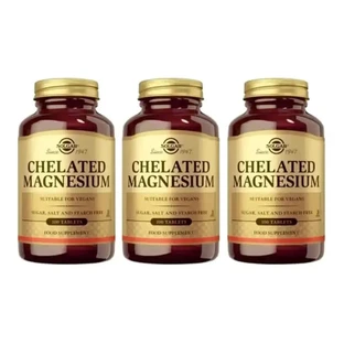 Solgar Magnesium Chelated Magnesium Pack 3 x 100 Tablets