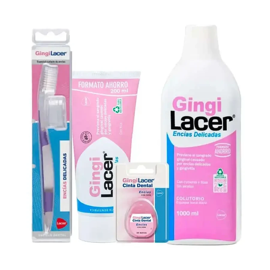 Набор Lacer Gingilacer (ополаскиватель для рта + зубная паста + зубная нить + зубная щетка): цены и характеристики
