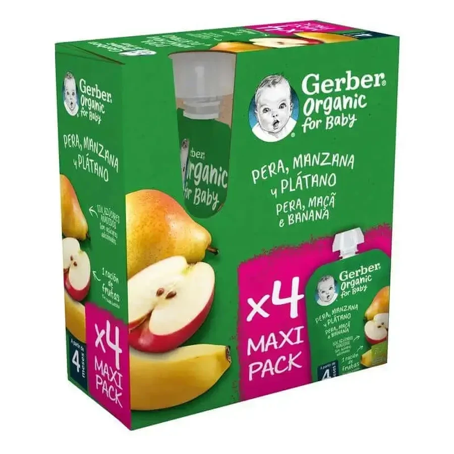 GERBER Pouch Organic Multipack Груша, яблуко, банан: ціни та характеристики