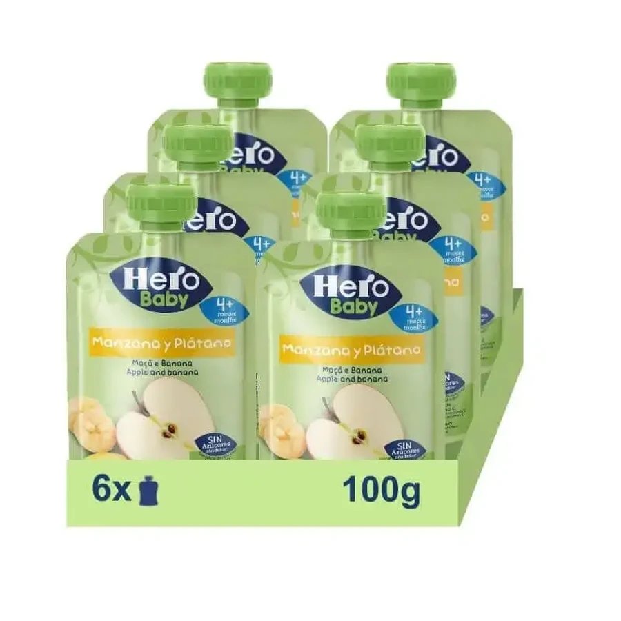 Hero Baby Pack Яблуко та банан, 6 х 100 г: ціни та характеристики