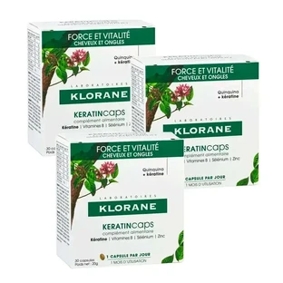 Klorane Keratincaps, упаковка 3 x 30 капсул