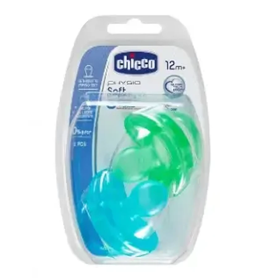 Chicco Мягкая силиконовая пустышка 12 м 2 шт.: цены и характеристики