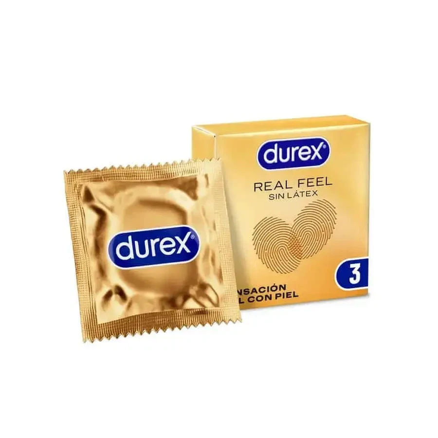 Презервативи Durex Real Feel, відчуття "шкіра до шкіри", без латексу, 3 шт.: ціни та характеристики