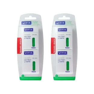 Зубна нитка Vitis Duplo з фтором та м'ятою, 2X50M