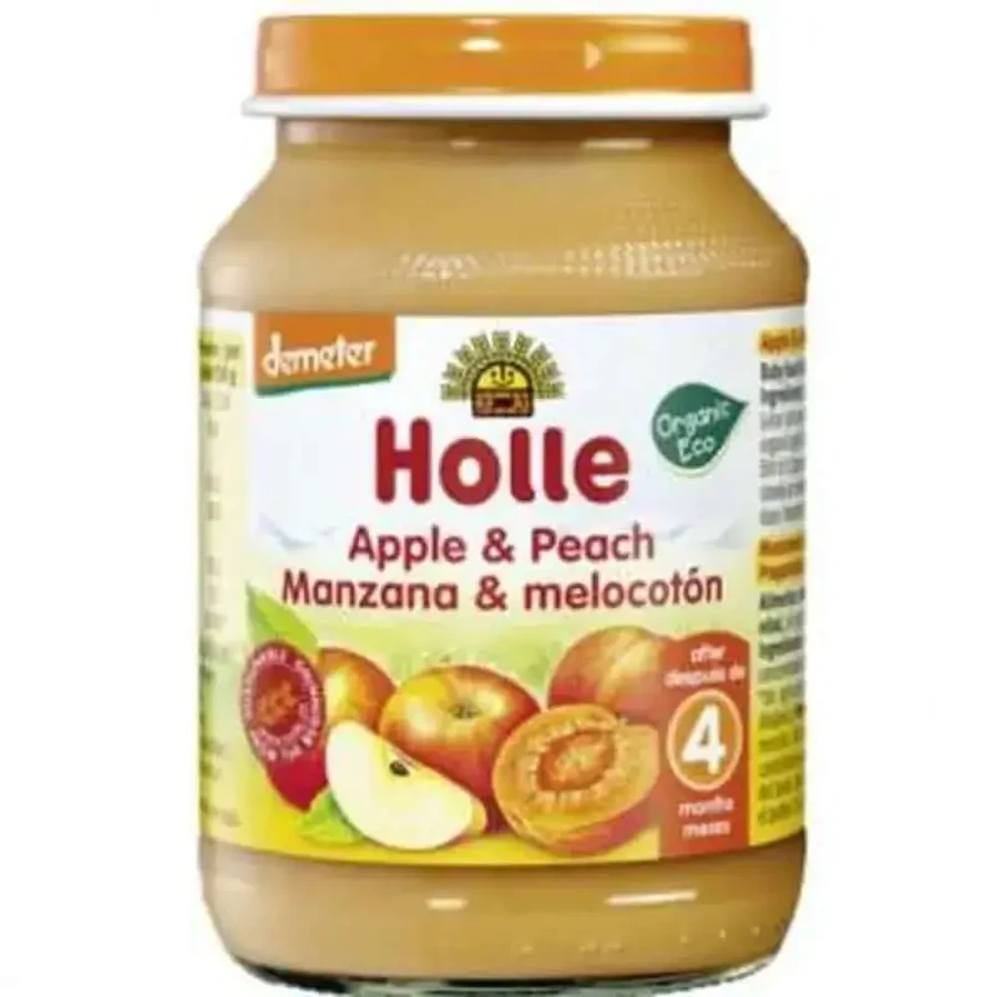Holle Яблоко и персик 4 месяца 190 г Demeter: цены и характеристики
