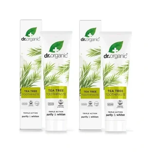 Зубна паста потрійної дії з чайним деревом Dr.Organic, 2х100 мл