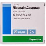 Лідокаїн розчин д / ін. 20 мг / мл амп. 2 мл №10: ціни та характеристики