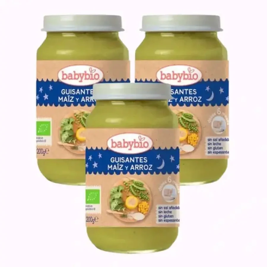 Babybio Спокойной ночи Горох-Кукуруза-Рис, упаковка 3 х 200 грамм: цены и характеристики