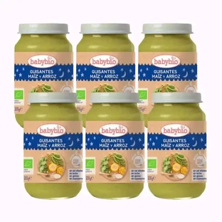 Babybio Спокойной ночи Горох-Кукуруза-Рис, упаковка 6 х 200 грамм