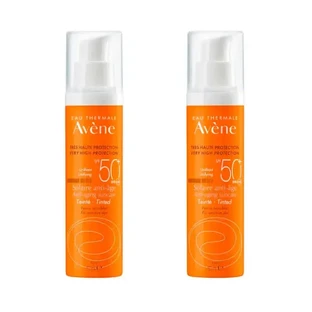 Avène Duplo Сонцезахисний сонцезахисний крем проти старіння шкіри обличчя Spf 50+, колір обличчя, 2X50 мл