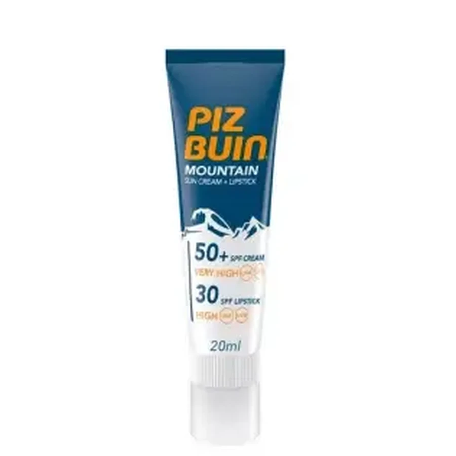 Piz Buin Mountain Сонцезахисний крем SPF50+ + Помада SPF30 Sun Pack 20 мл + 2,3 мл: ціни та характеристики