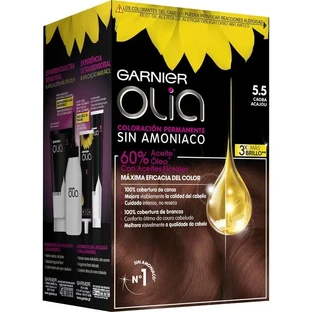 Garnier Olia Перманентний барвник без аміаку з натуральними квітковими оліями - Червоне дерево 5.5