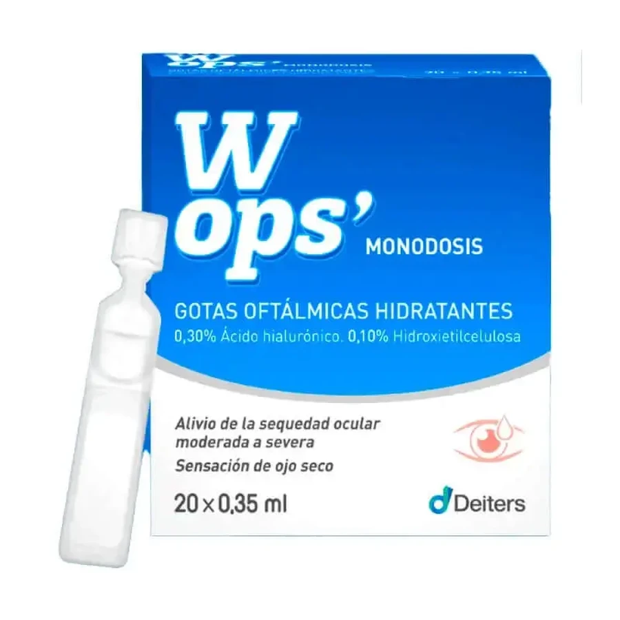Зволожуючі очні краплі Wops' Box 0,3%, 0,35 мл по 20 разових доз: ціни та характеристики