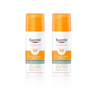 Eucerin FaceSolar Oil Control Крем-гель для обличчя з олією для сухого дотику Spf50+ з легким відтінком, 2х50 мл