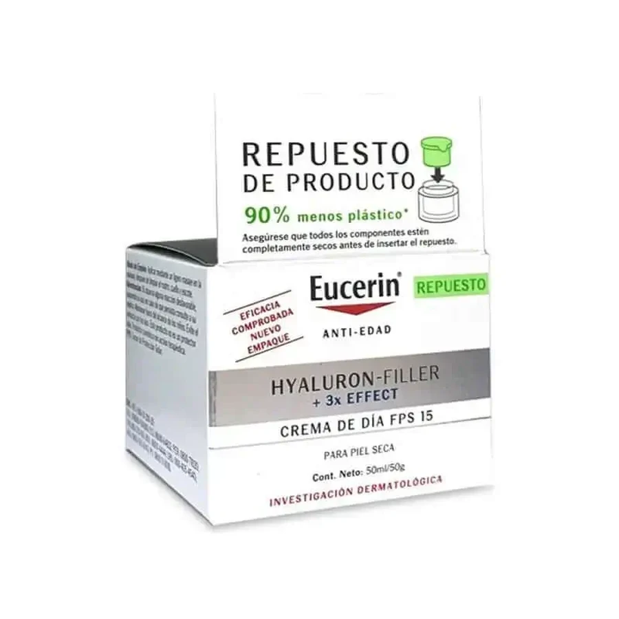 Eucerin Гіалуроновий філлер потрійного ефекту X3 Day Fps 15 для сухої шкіри, 50 мл: ціни та характеристики