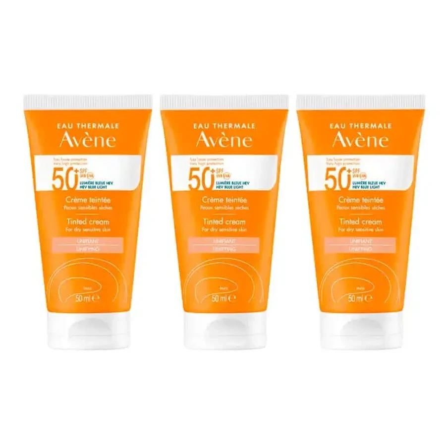 Avene Солнцезащитный крем для чувствительной кожи Spf 50+ Colour, 3 x 50 мл: цены и характеристики