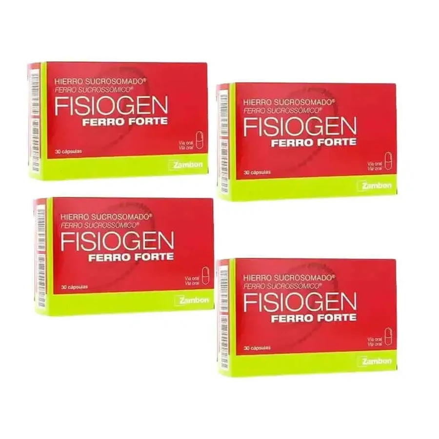 Fisiogen Iron Forte, упаковка 4 x 30 капсул: цены и характеристики