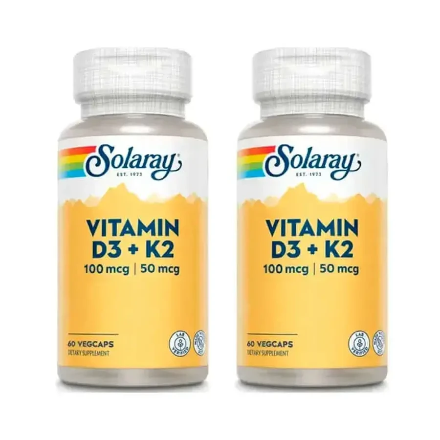 Solaray Vitamin D3 & K2 Pack 2 x 60 Capsules: цены и характеристики