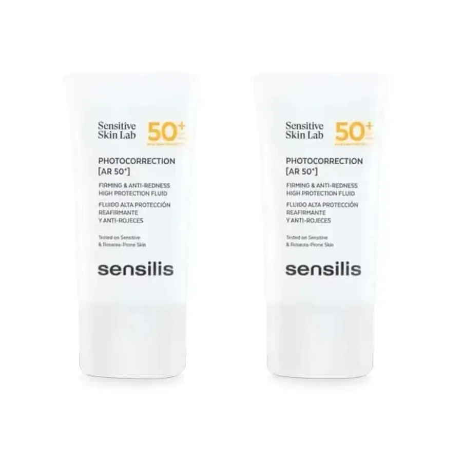 Sensilis Фотокорекція [Ar Spf 50+] Зміцнюючий флюїд проти почервоніння, 2X40 мл: ціни та характеристики