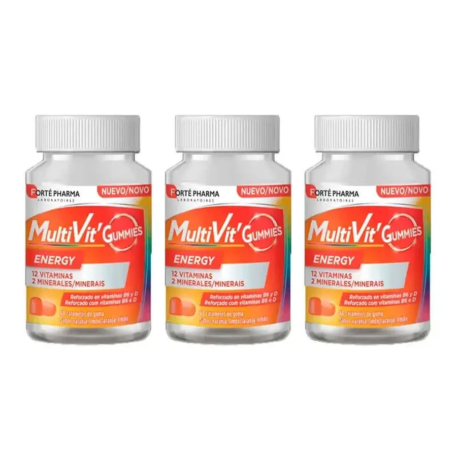 Forté Pharma Потрійні льодяники Multivit Gummies 3 x 60 жувальних гумок: ціни та характеристики
