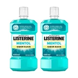 Listerine Duplo Полоскание для рта, мягкий ментоловый вкус, без спирта, ежедневное использование, 2 x 500 мл