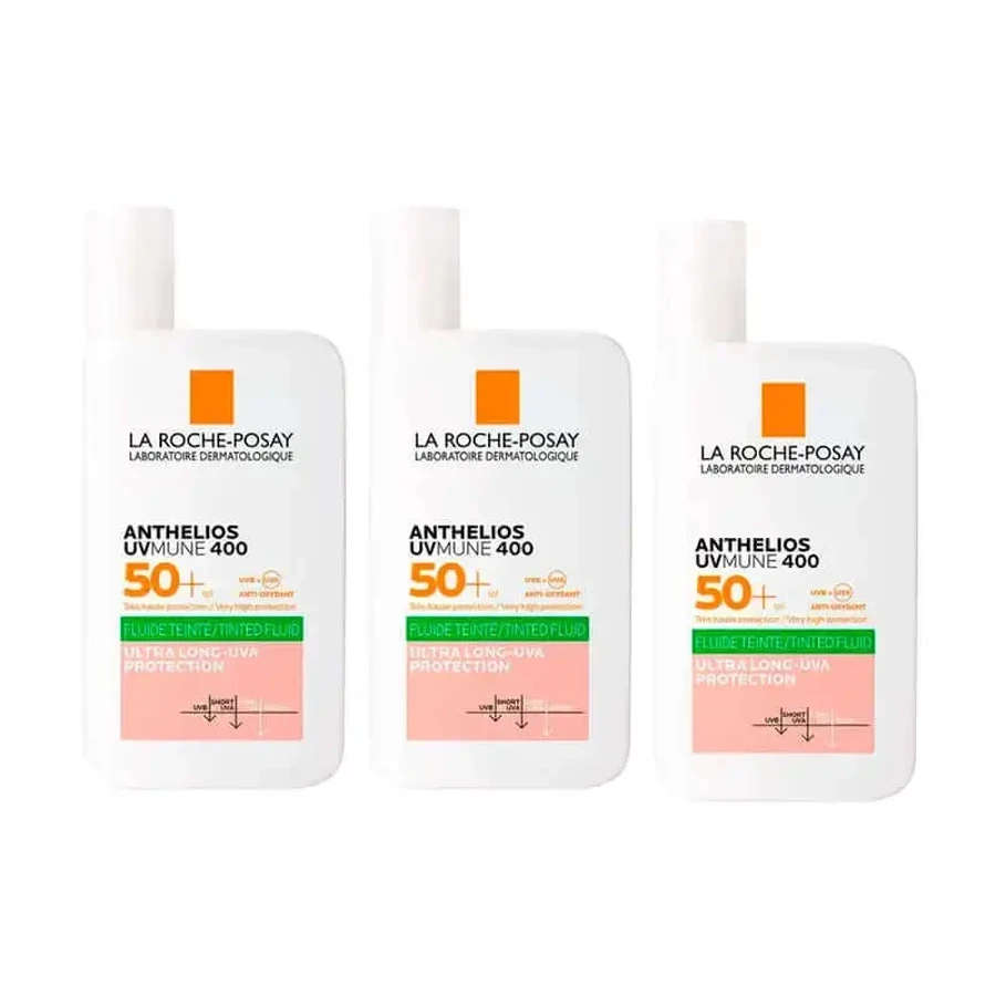 La Roche Posay Triplo Anthelios Uv-Mune 400 Oil Control Invisible Fluid Spf50+ With Colour, 3 X 50 Ml: цены и характеристики