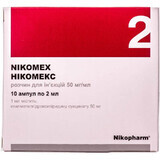 Нікомекс р-н д/ін. 50 мг/мл амп. 2 мл №10