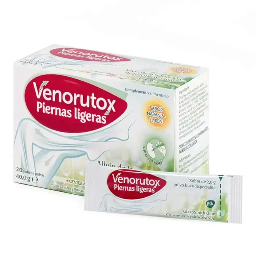 Venorutox Light Legs 20 пакетиків апельсин-лимон: ціни та характеристики