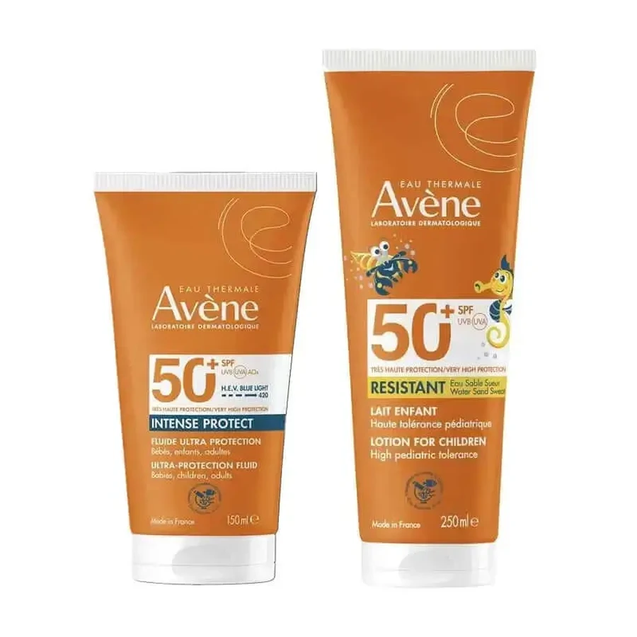 Avène Крем Spf 50+ неароматизированный 50 мл + Молочко Spf 50+ детское 250 мл: цены и характеристики